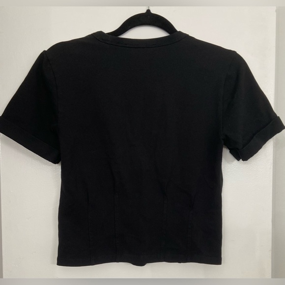 Veronica Beard Ankara Seamed Crewneck T-Shirt Black Size XS - Picture 4 of 9